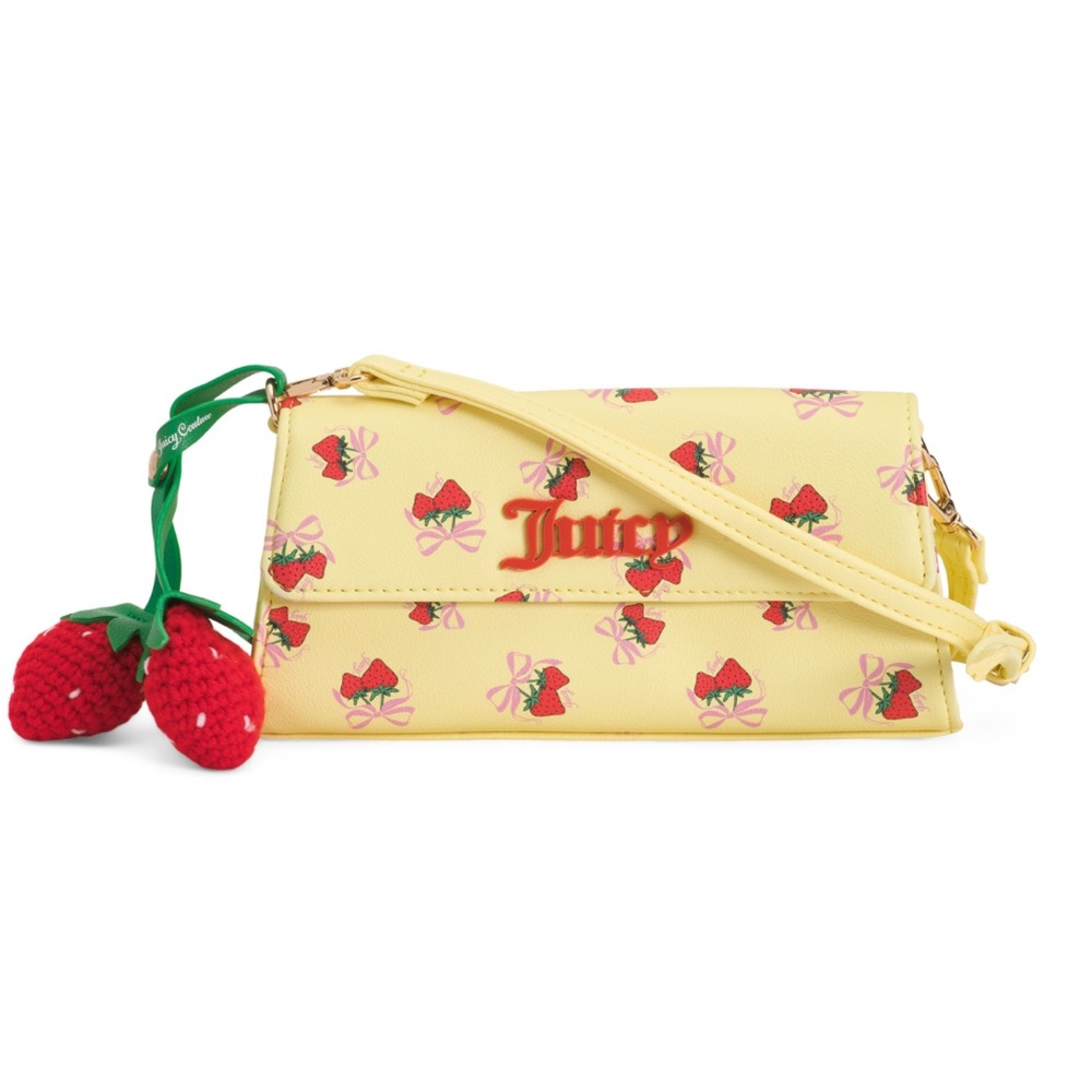 Juicy Couture Yellow Strawberry Charm Crossbody Bag